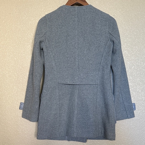Heather Gray Double-Breasted Wool Blend Pea Coat - Picture 4 of 4